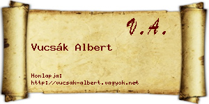Vucsák Albert névjegykártya