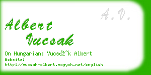 albert vucsak business card